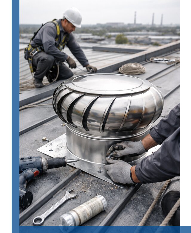 Установка дефлекторов на кровле в Керчи профессионально