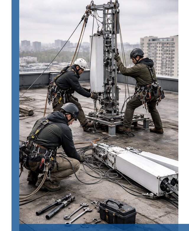 Демонтаж антенн на крыше зданий в Керчи с гарантией