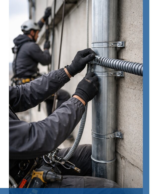 Монтаж гофры для кабеля в Керчи от 306 р. | ВЫСОТНИК-Крч