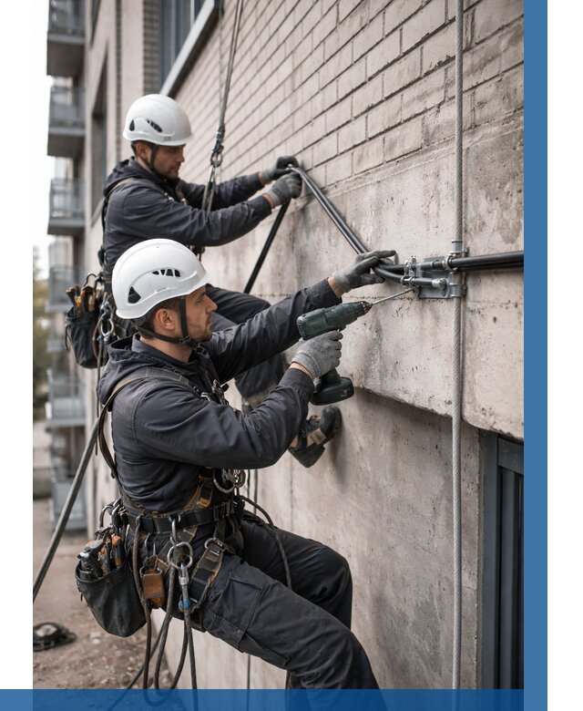 Крепление кабеля на фасаде в Керчи от 357 р. | ВЫСОТНИК-Крч