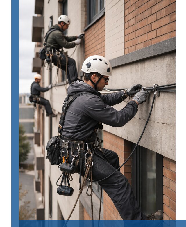 Крепление кабеля на фасаде монтаж и крепеж в Керчи