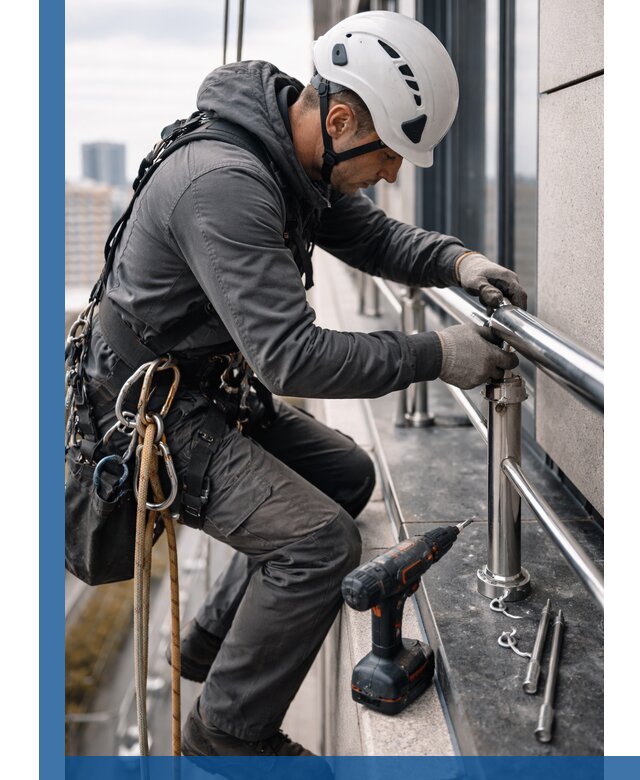 Монтаж ограждений на высоте в Керчи для зданий и конструкций