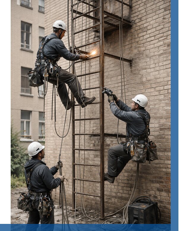 Ремонт пожарной лестницы в Керчи от 7659 р. | ВЫСОТНИК-Крч