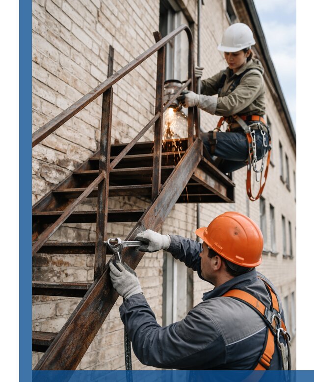 Ремонт и восстановление пожарных лестниц с выездом в Керчи