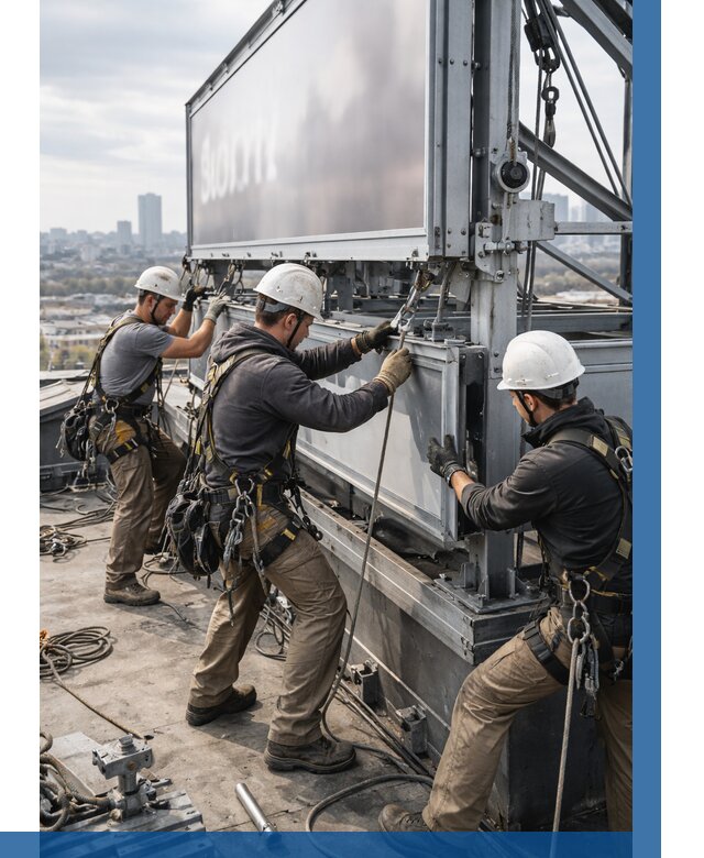 Монтаж крышной рекламной конструкции в Керчи от 61272 р.|ВЫСОТНИК-Крч