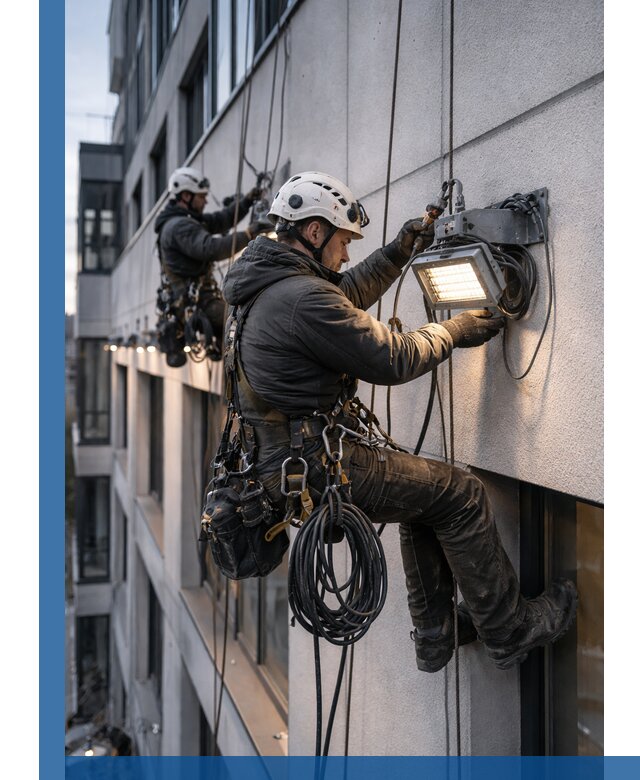Монтаж фасадного освещения в Керчи установка и подключение