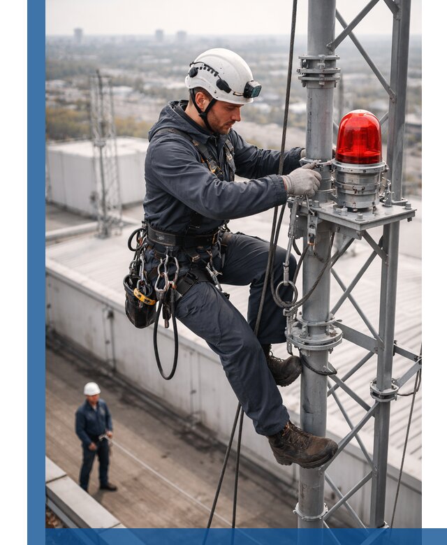 Монтаж заградительных огней и обслуживание объектов в Керчи