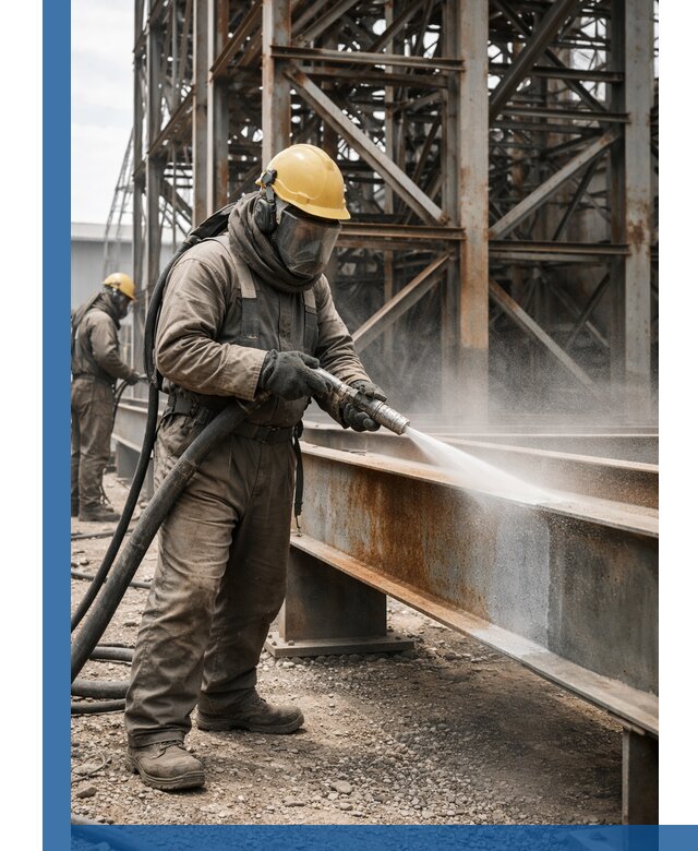 Пескоструйная очистка металлоконструкций в Керчи промышленная