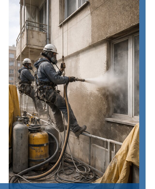 Пескоструйная очистка фасада в Керчи от 664 р. | ВЫСОТНИК-Крч