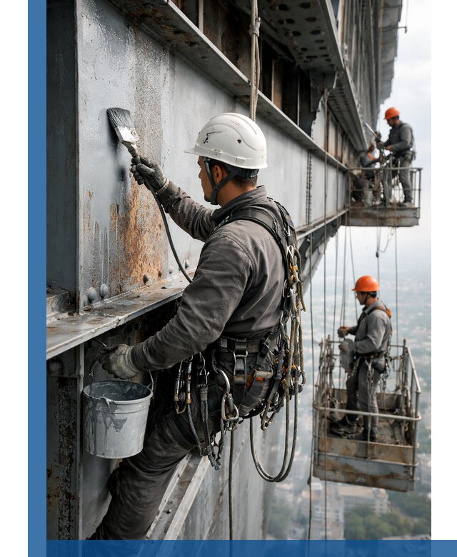 Покраска металлоконструкций на высоте в Керчи профессионально