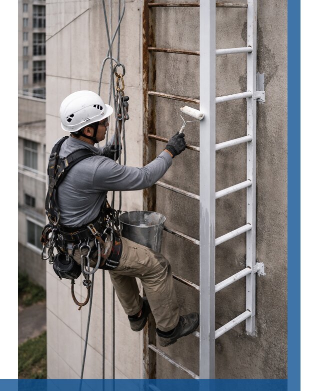 Покраска пожарных лестниц в Керчи от 4595 р. | ВЫСОТНИК-Крч