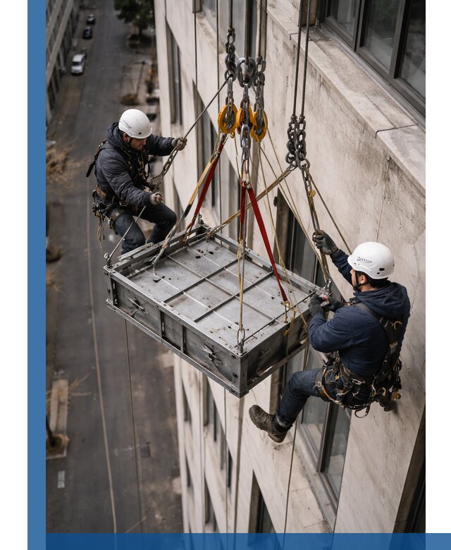 Спуск и подъем грузов по фасаду в Керчи для зданий