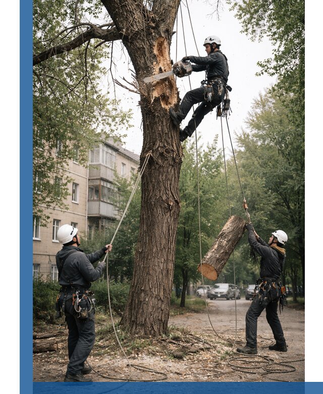 Срочное удаление аварийных деревьев в Керчи с гарантией безопасности