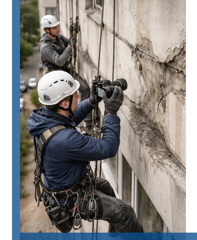 Фотофиксация дефектов фасада с высотной съемкой в Керчи