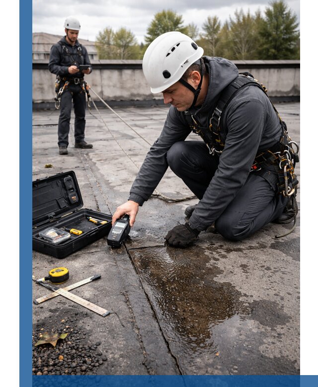 Обследование кровли на протечки и выявление дефектов в Керчи