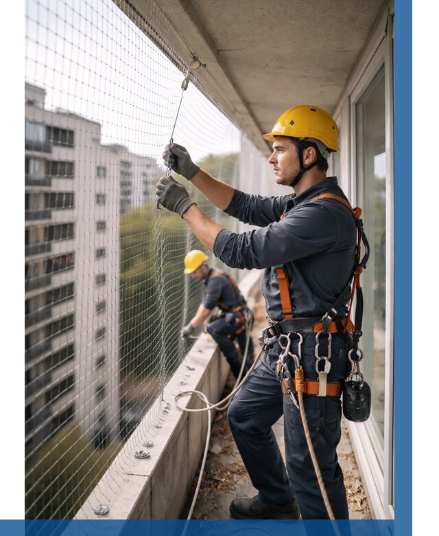 Монтаж сетки от птиц в Керчи от 4595 р. | ВЫСОТНИК-Крч